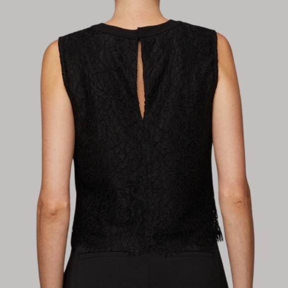 A.L.C. Eyelash Lace Gia Sleeveless Top In Black - Picture 2 of 7